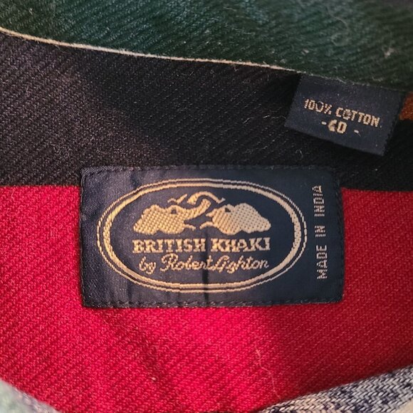 Vintage British Khaki Robert Lighton Cotton Shacket Southwest Aztec Button Up - Picture 5 of 9